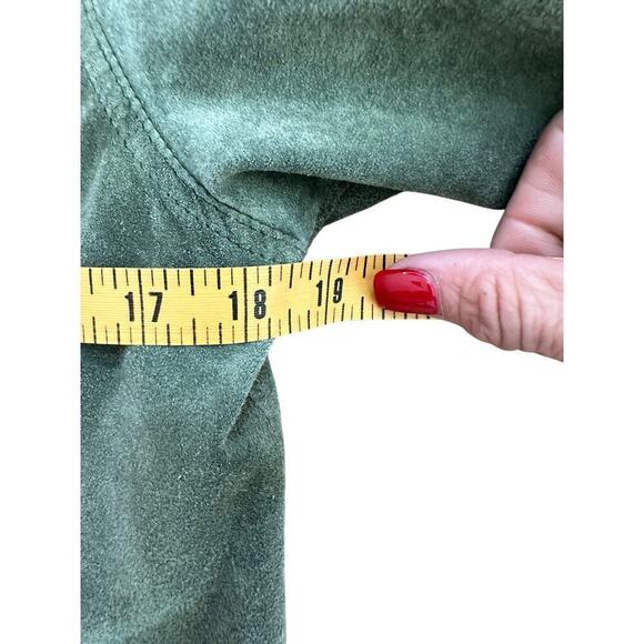 For Joseph Women's Green 100% Suede Long Sleeve Button Up Jacket Size Medium - Picture 4 of 5
